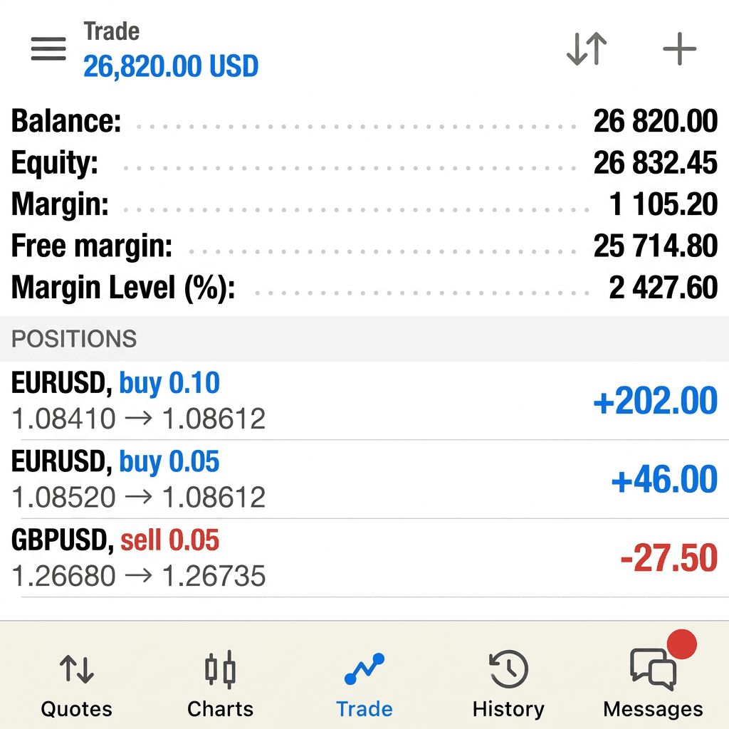 Trading account screenshot shared by Sophia W.